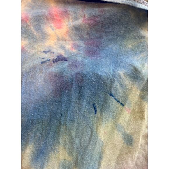 Gaze Rainbow Tie Dye Ruched Tie Short Sleeve Crop Top - Picture 5 of 6